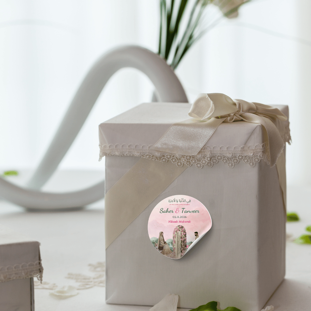 Dreamy Pink Nikah Mubarak Sticker