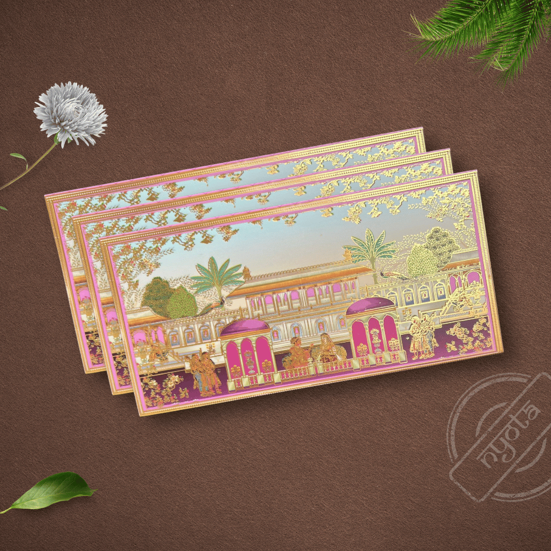 Gold Foil Royal Pink Shagun Envelope