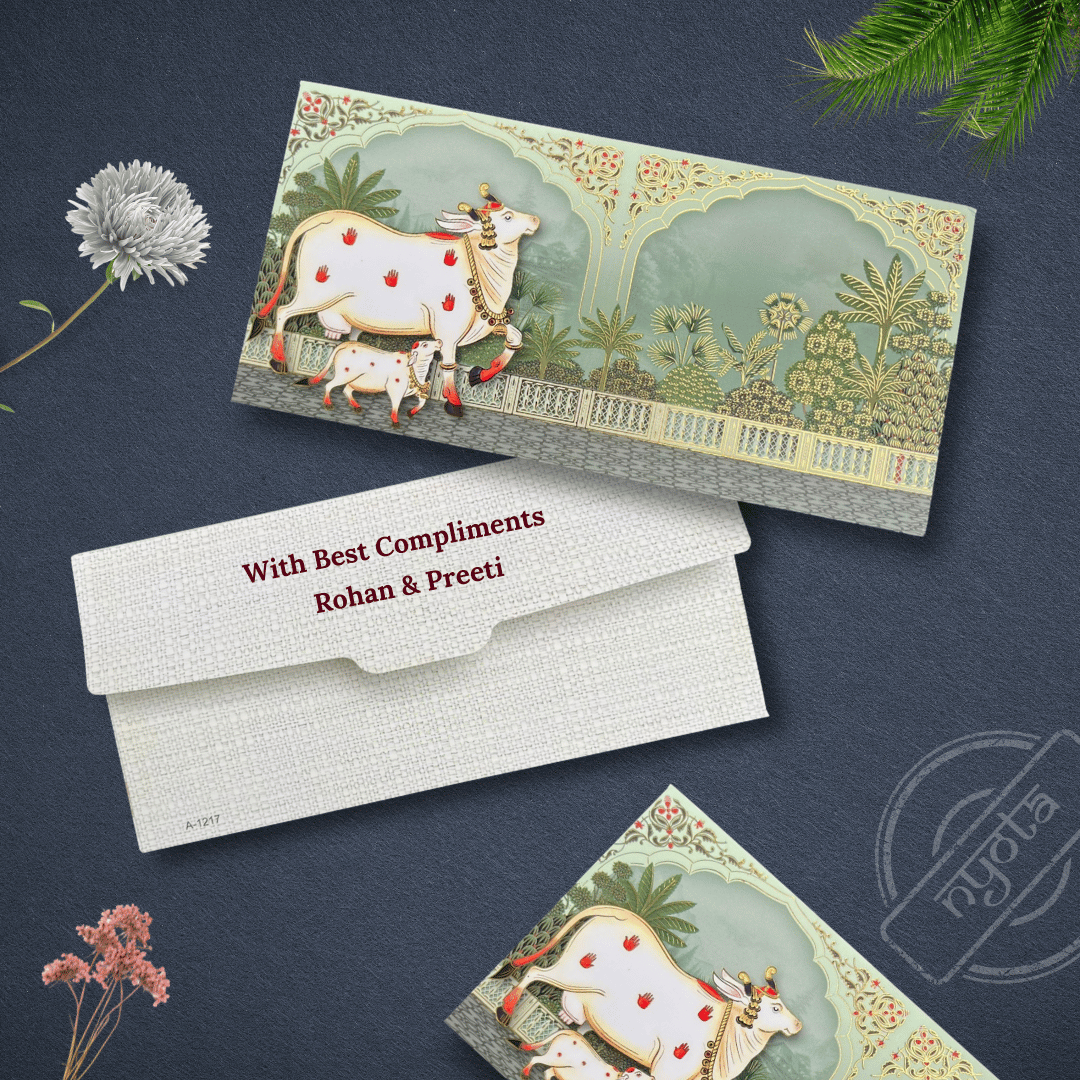 Pichwai Cow Theme Shagun Envelope