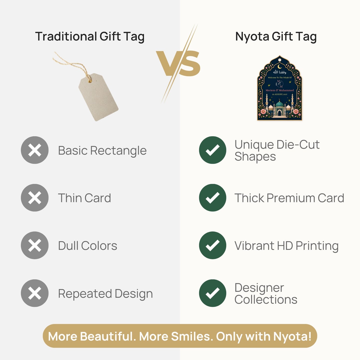 NYOTA Personalised Islamic Nikah Wedding Gift Tags