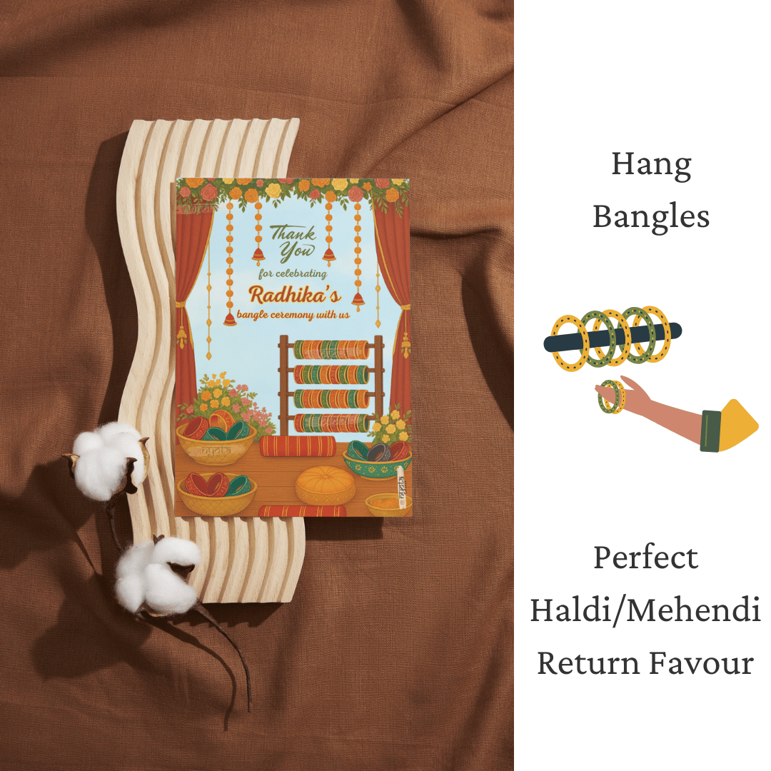 Bangle Ceremony return favour card