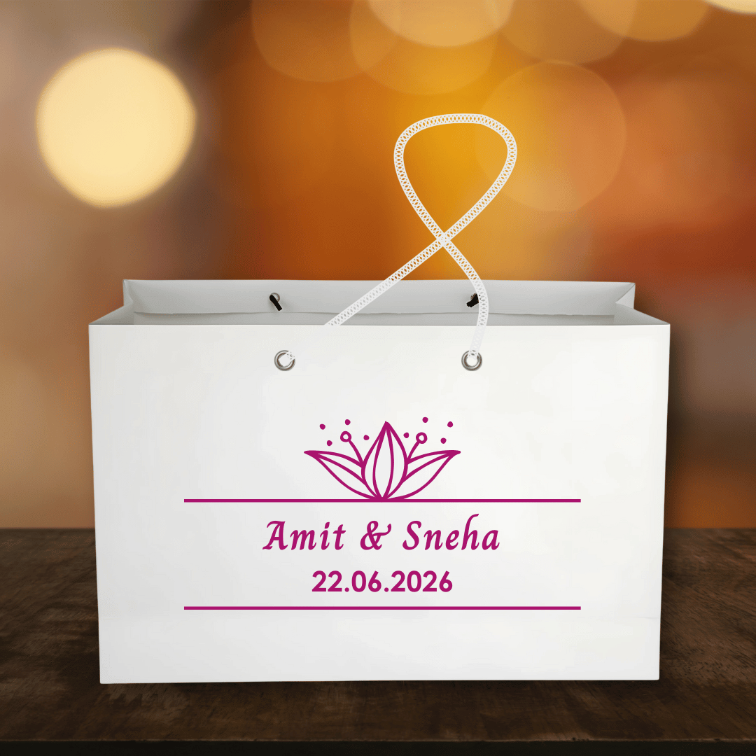 Leafy Text Customised Printed Paper Bag
