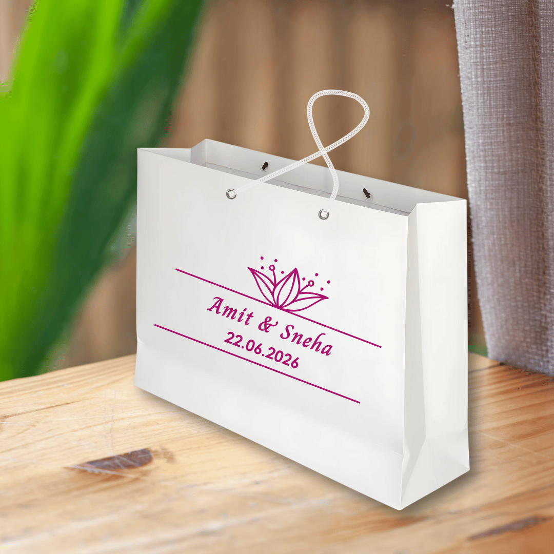 Leafy Text Customised Printed Paper Bag