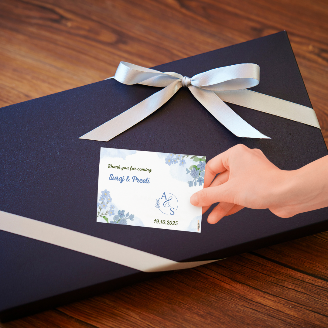 Elegant Blue Thank You Gift Tag/Sticker