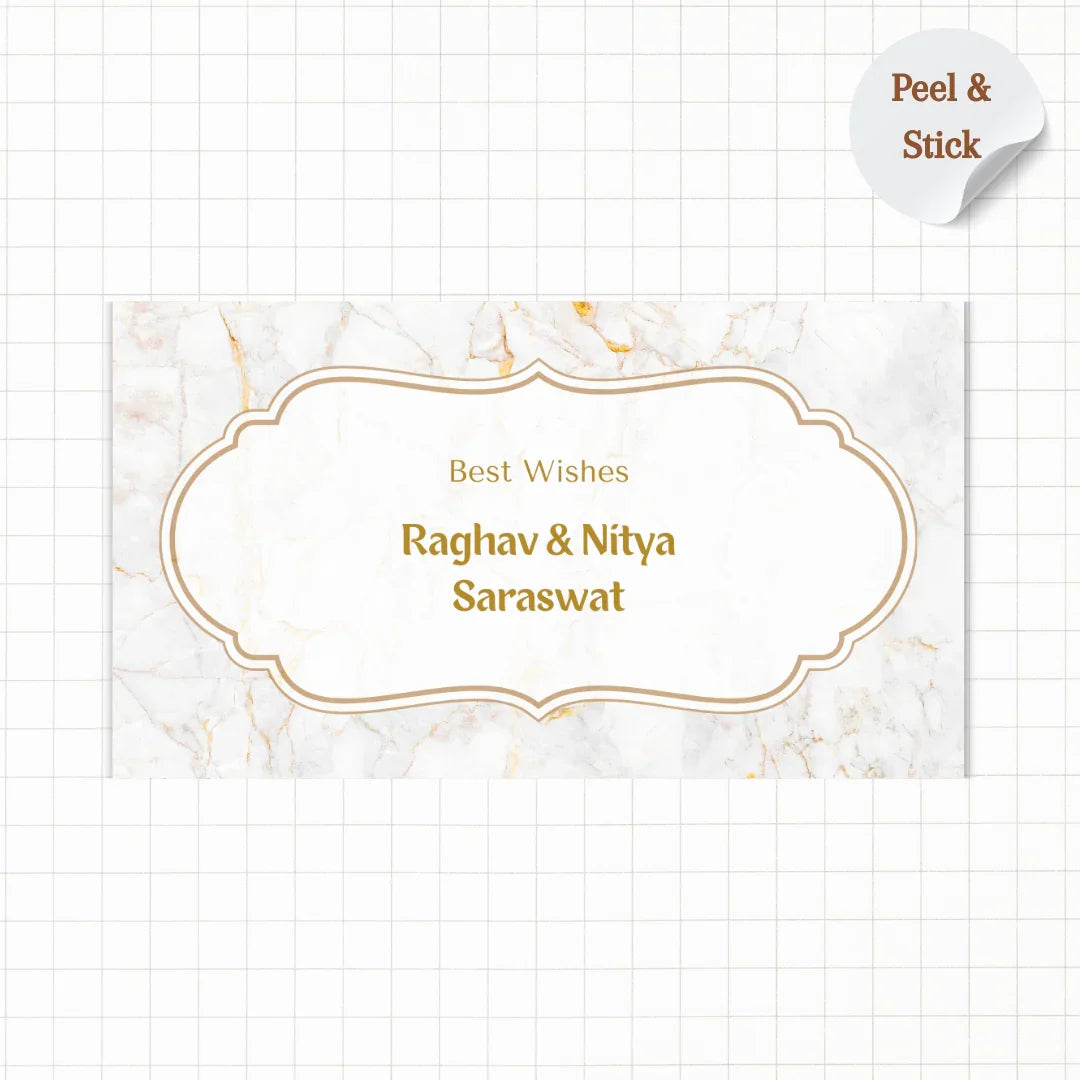 Golden Marble Theme Personalised Gift Sticker