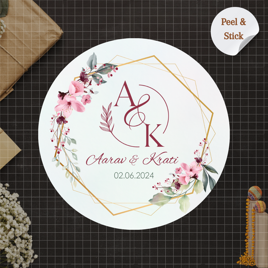 Bohemian Dreamcatcher Wedding Sticker - Customized Text for Invites & Gifts