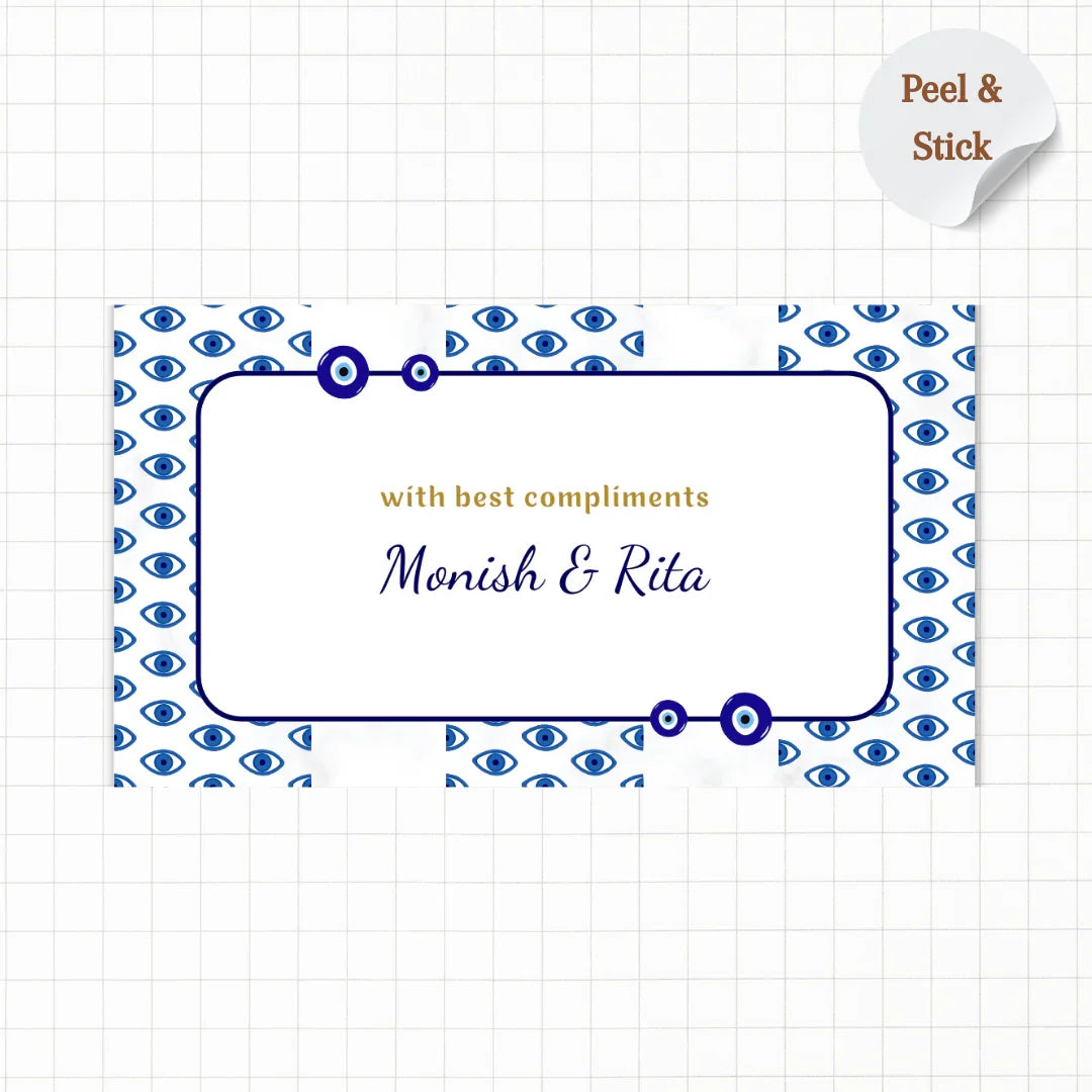 Evil Eye Theme Personalised Gift Sticker