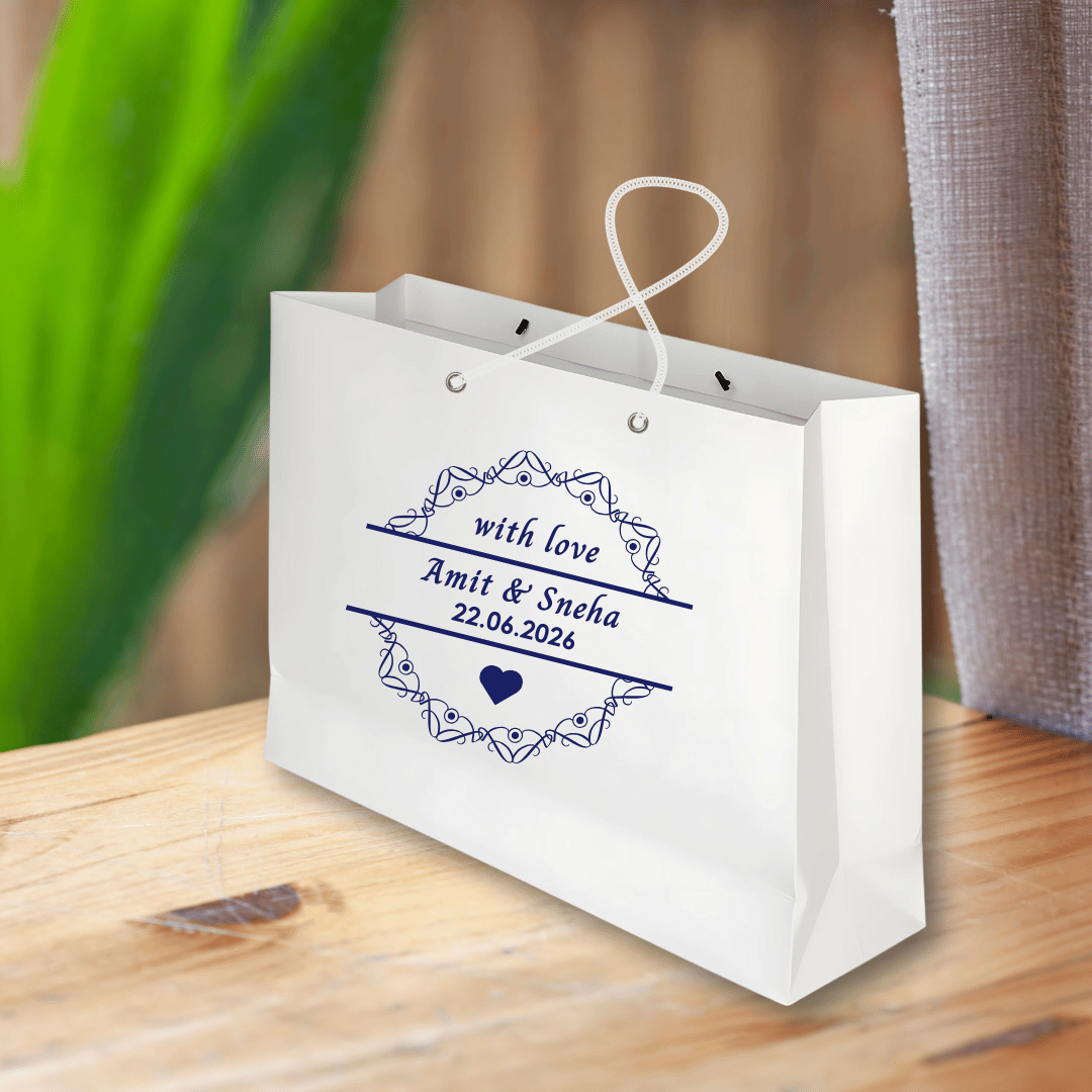 Royal Blue Customised Printed Paper Bag