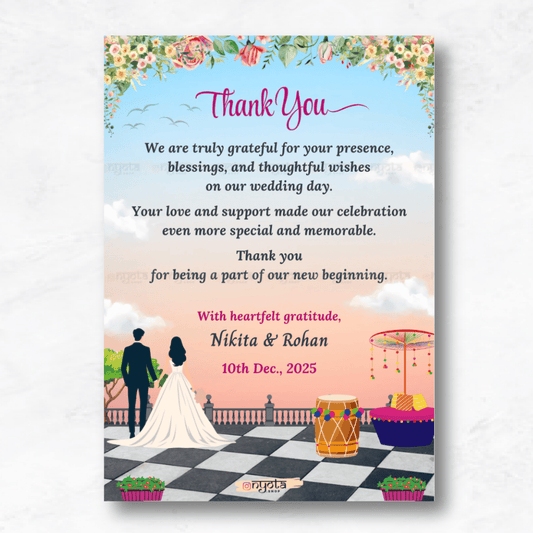 Elegant Indian Wedding Thank You Card