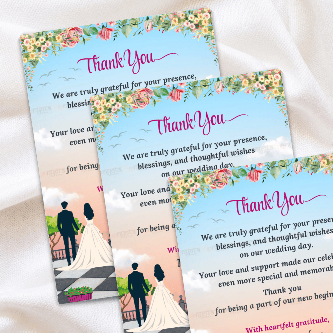 Elegant Indian Wedding Thank You Card