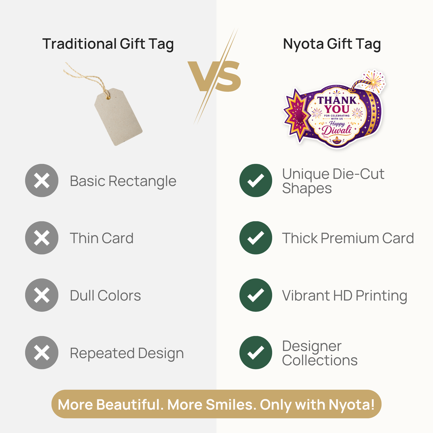NYOTA Diwali Starburst Gift Tags with Golden Thread