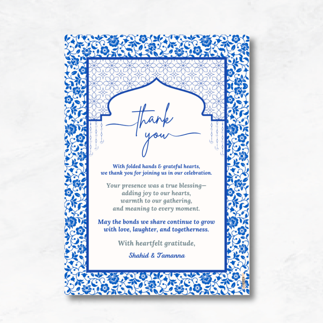 Elegant Royal Blue Thank You Card