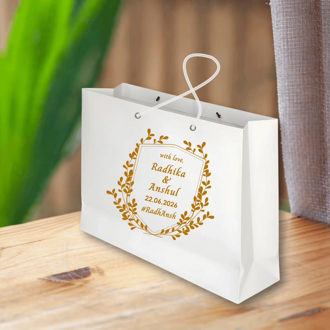 Golden Leaf Customised Printed Paper Bag