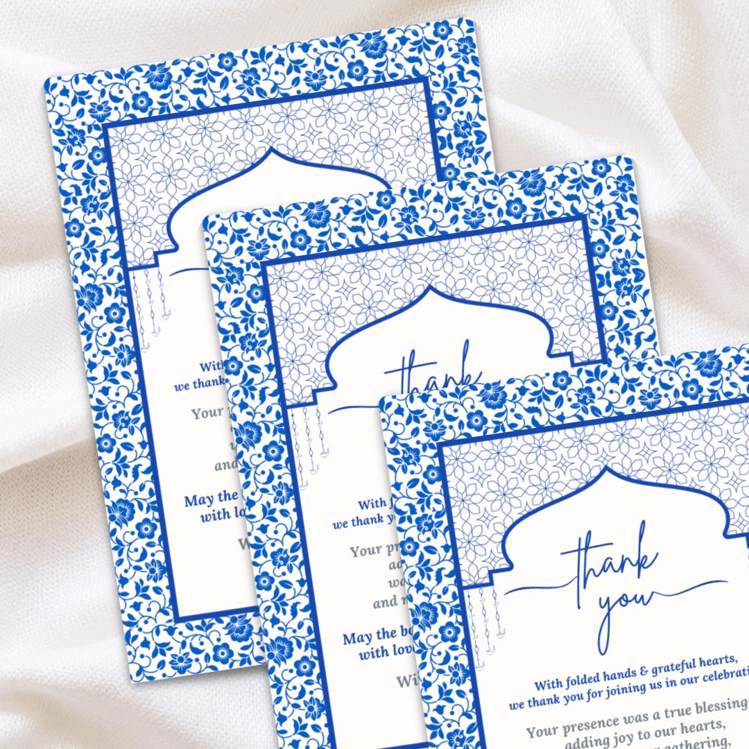 Elegant Royal Blue Thank You Card