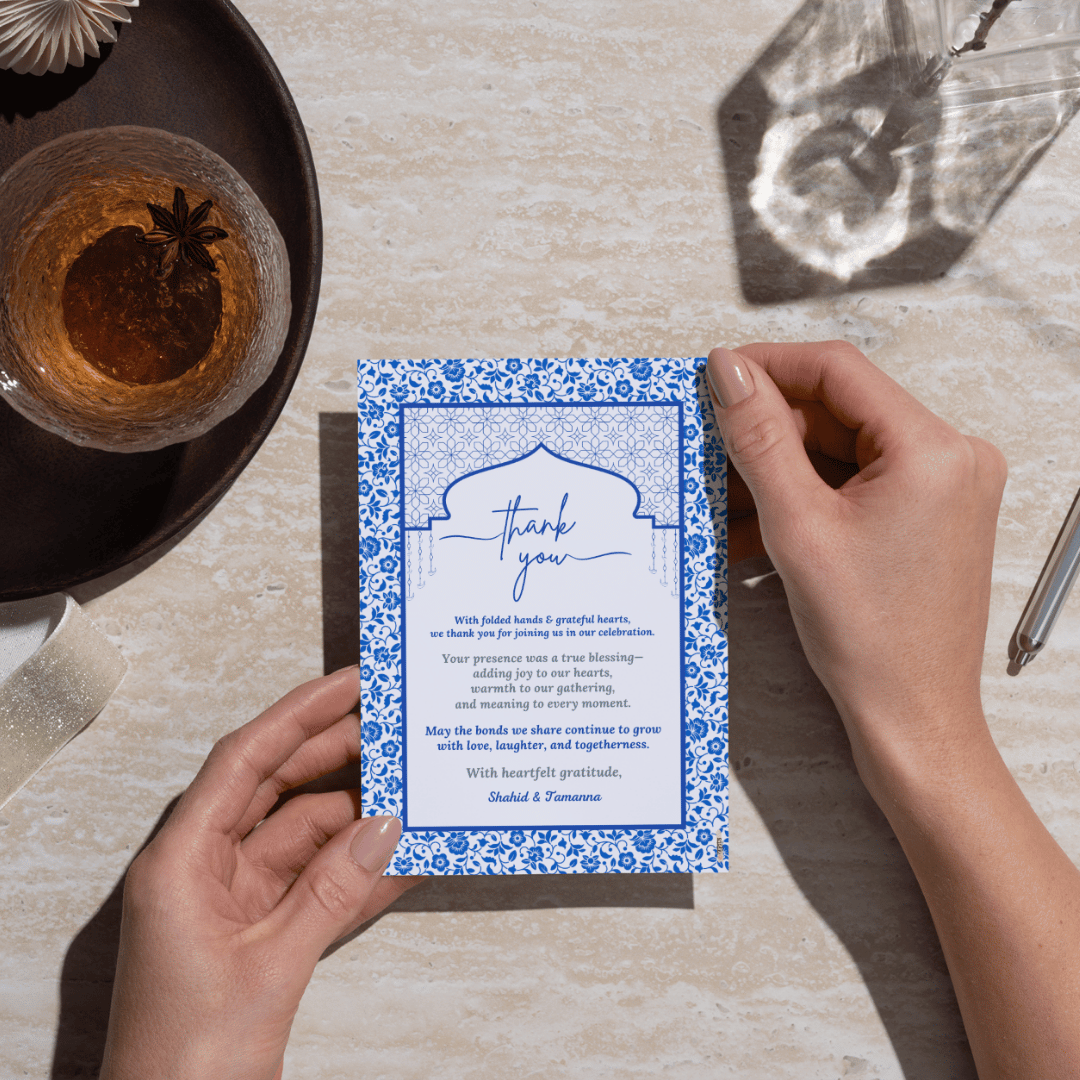 Elegant Royal Blue Thank You Card