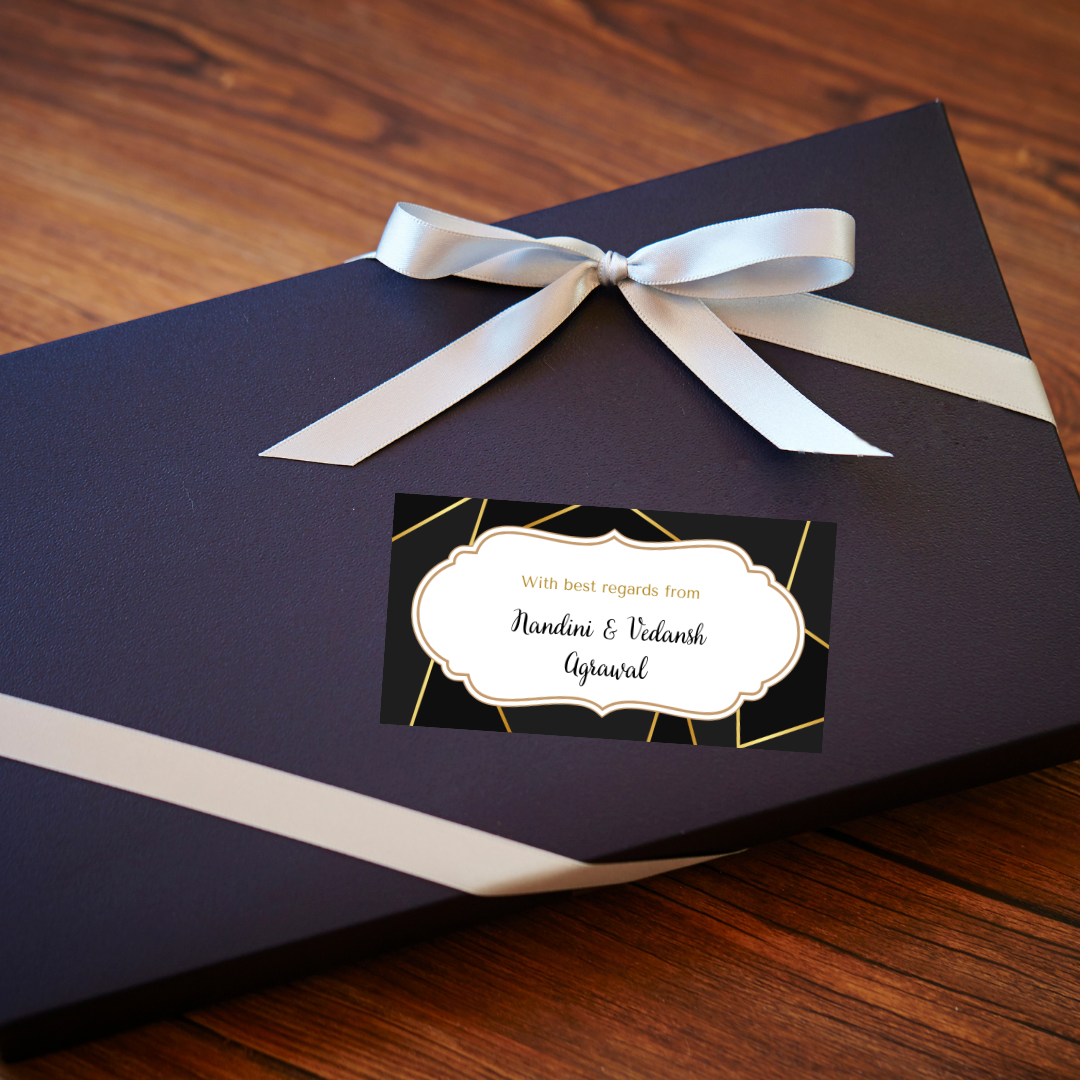 Premium Black Golden Personalised Gift Sticker