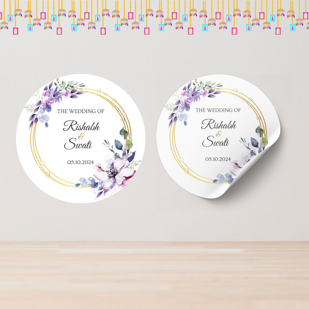 Chic Watercolor Flower Wedding Sticker Set