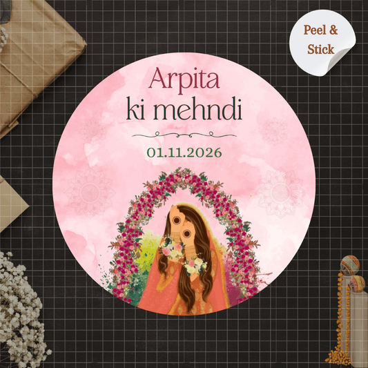 Bridal Mehendi Pastel Wedding Sticker