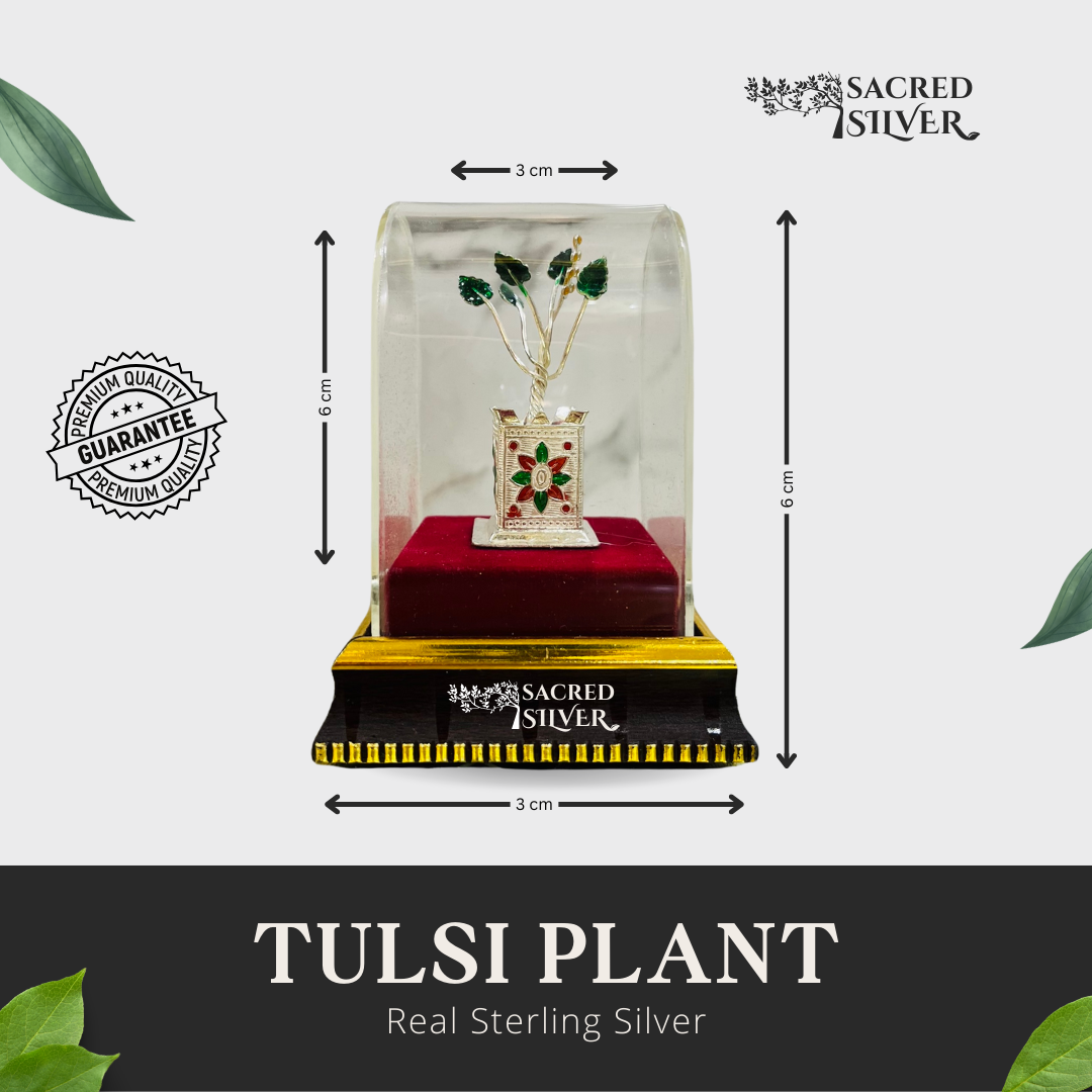 Tulsi Real Silver Tree for Gifting