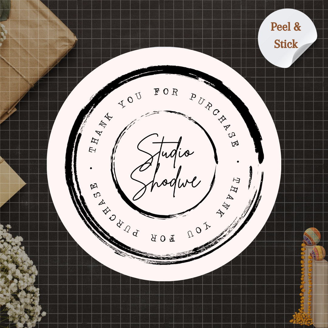 Transparent thank you brand stickers