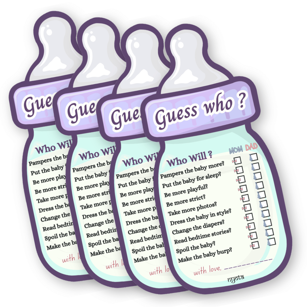 Mom vs Dad Baby Shower Game – “Guess Who?” Baby Shower Party Game Card