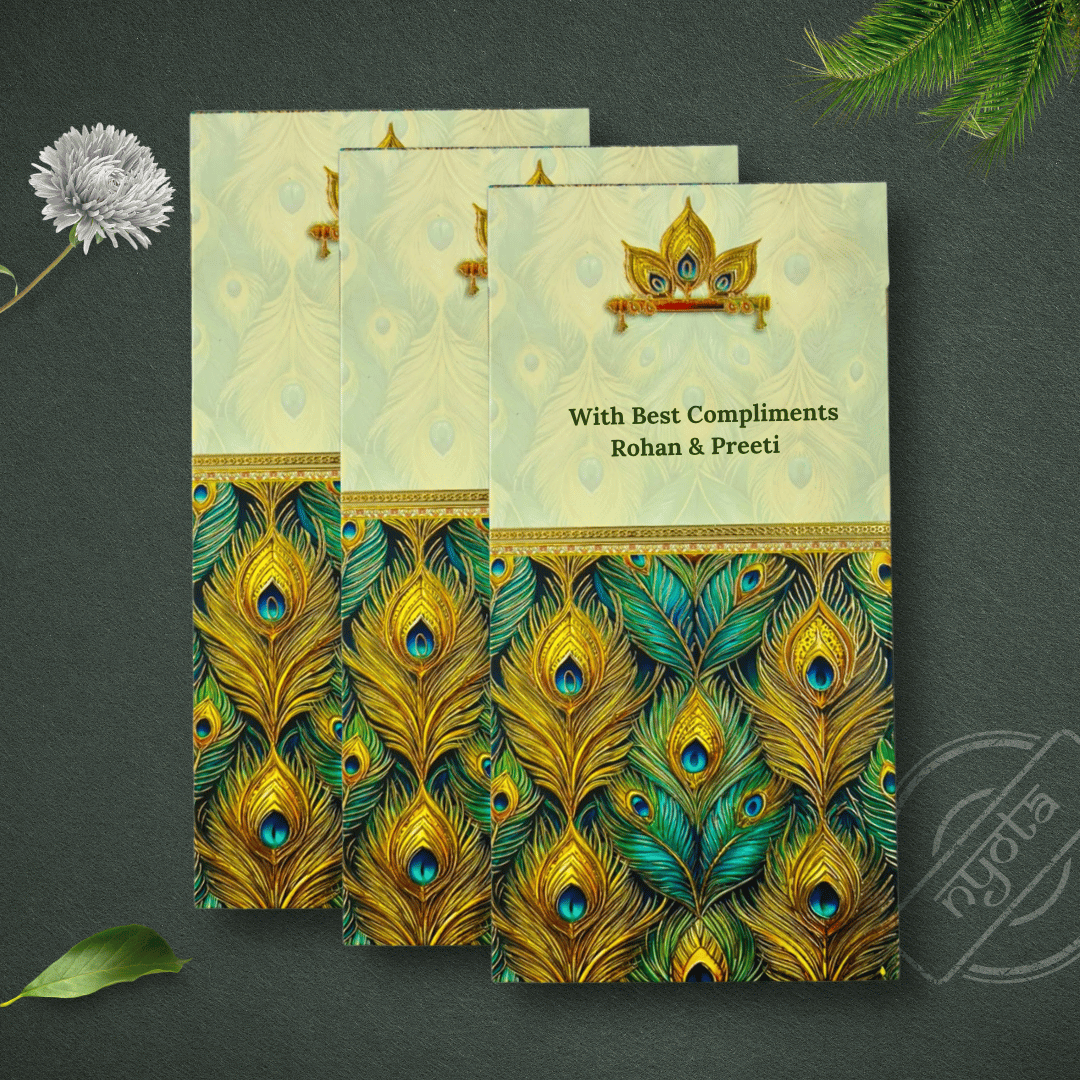 Gold Foil Royal Vertical Shagun Envelope