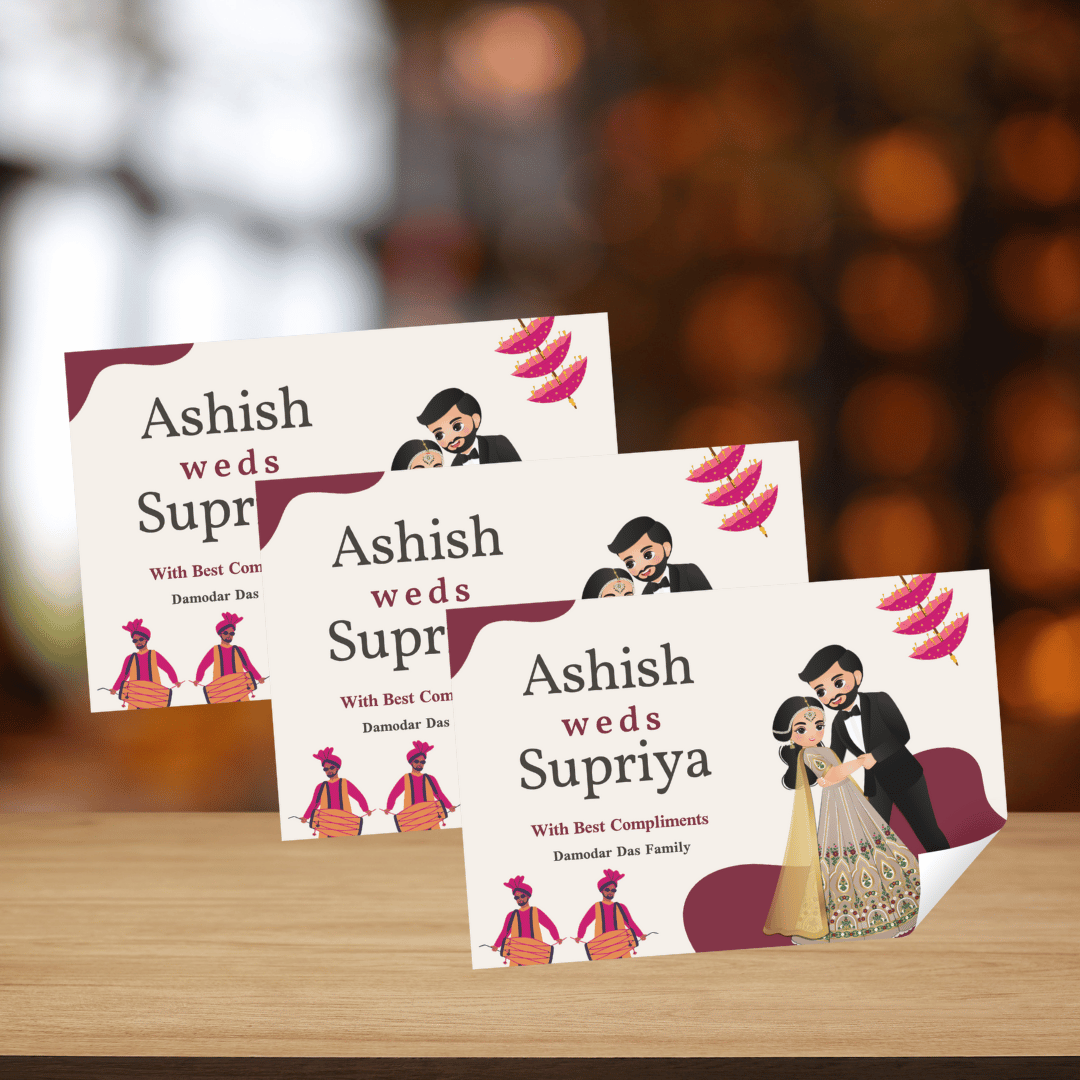 Dreamy Couple Wedding Car Sticker
