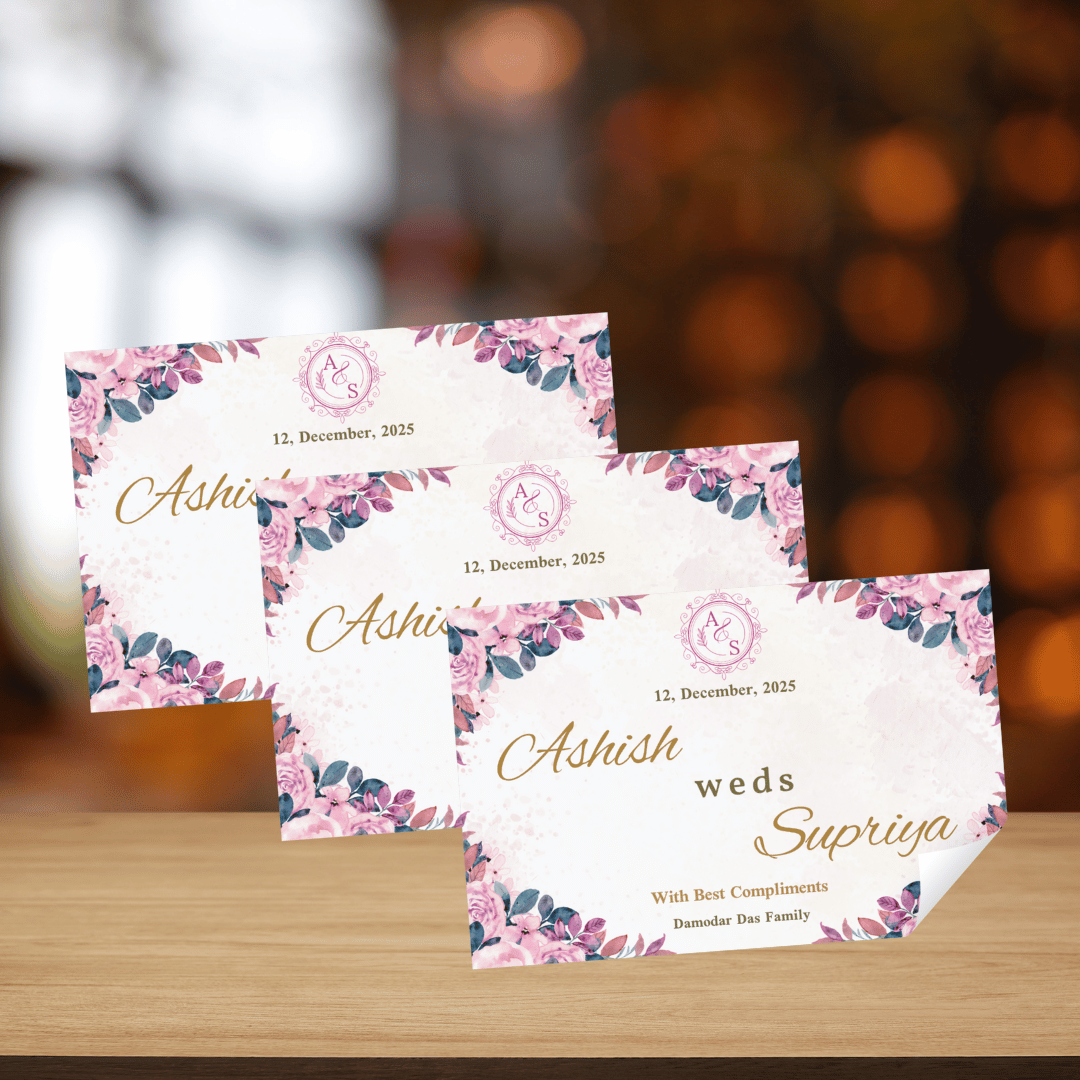 Pink Floral Wedding Car Sticker