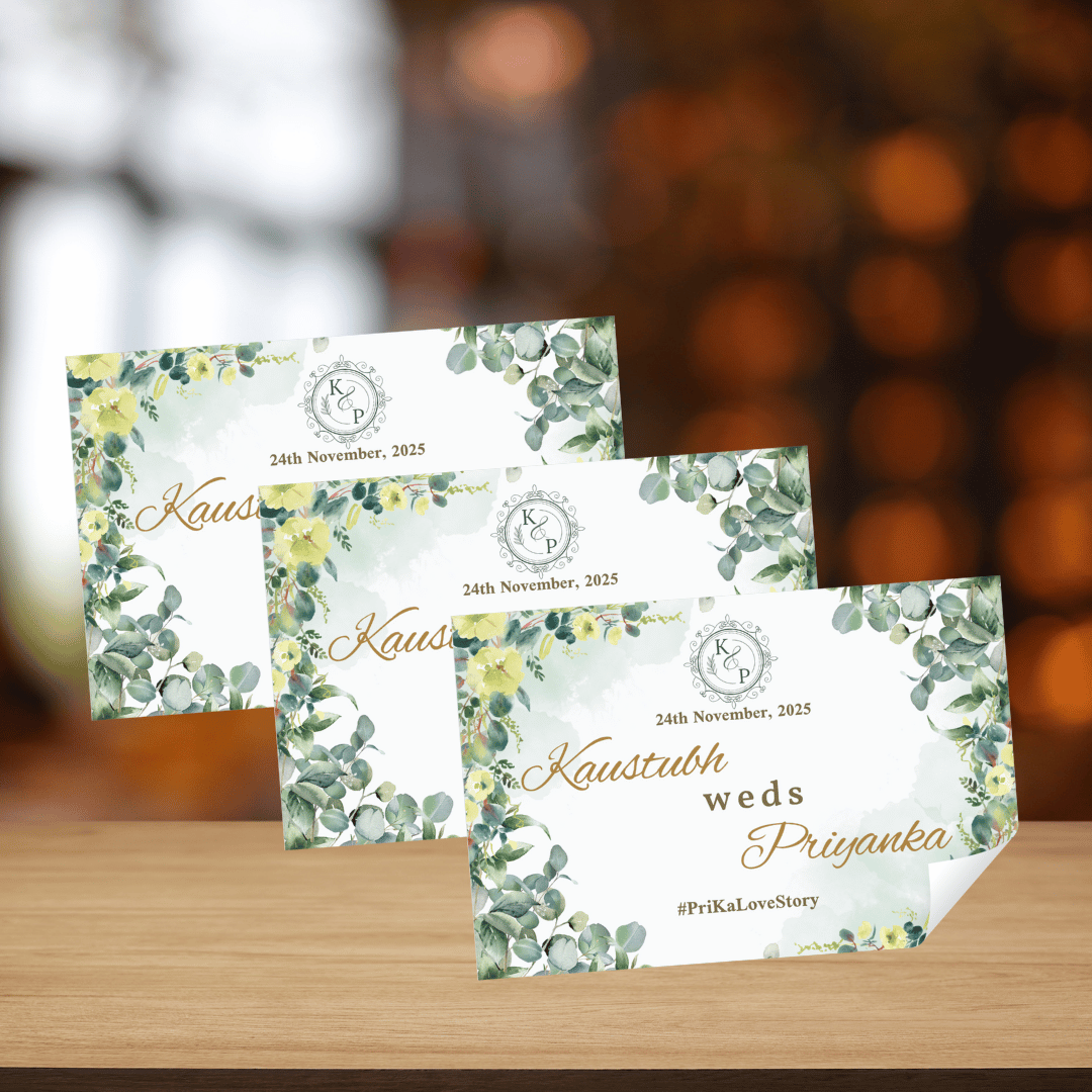 Elegant Green Floral Wedding Car Sticker