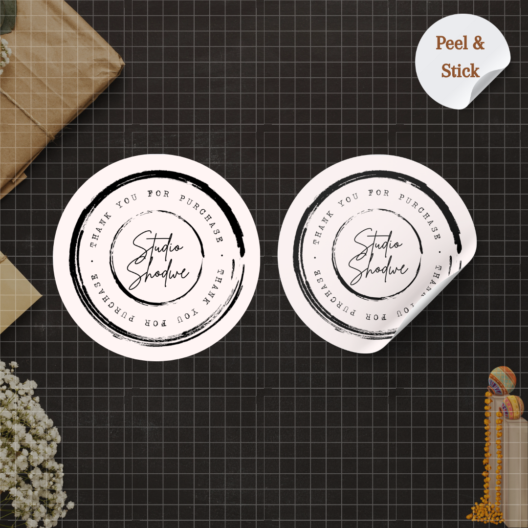Transparent thank you brand stickers