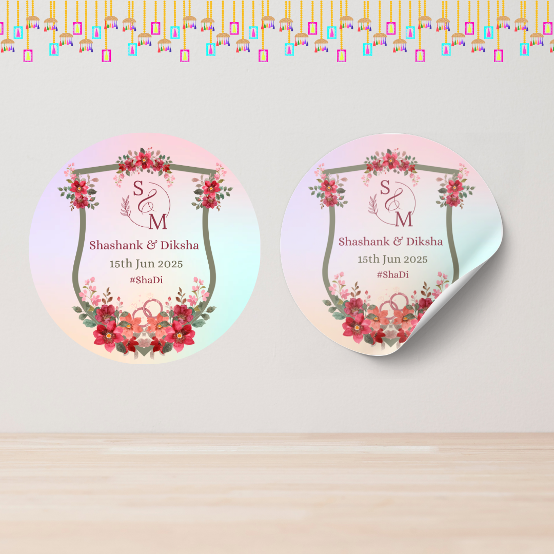 Pastel Watercolour Rainbow Wedding Sticker - LUXE