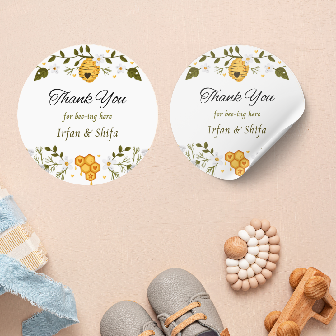 Honey Bee Baby Shower Sticker