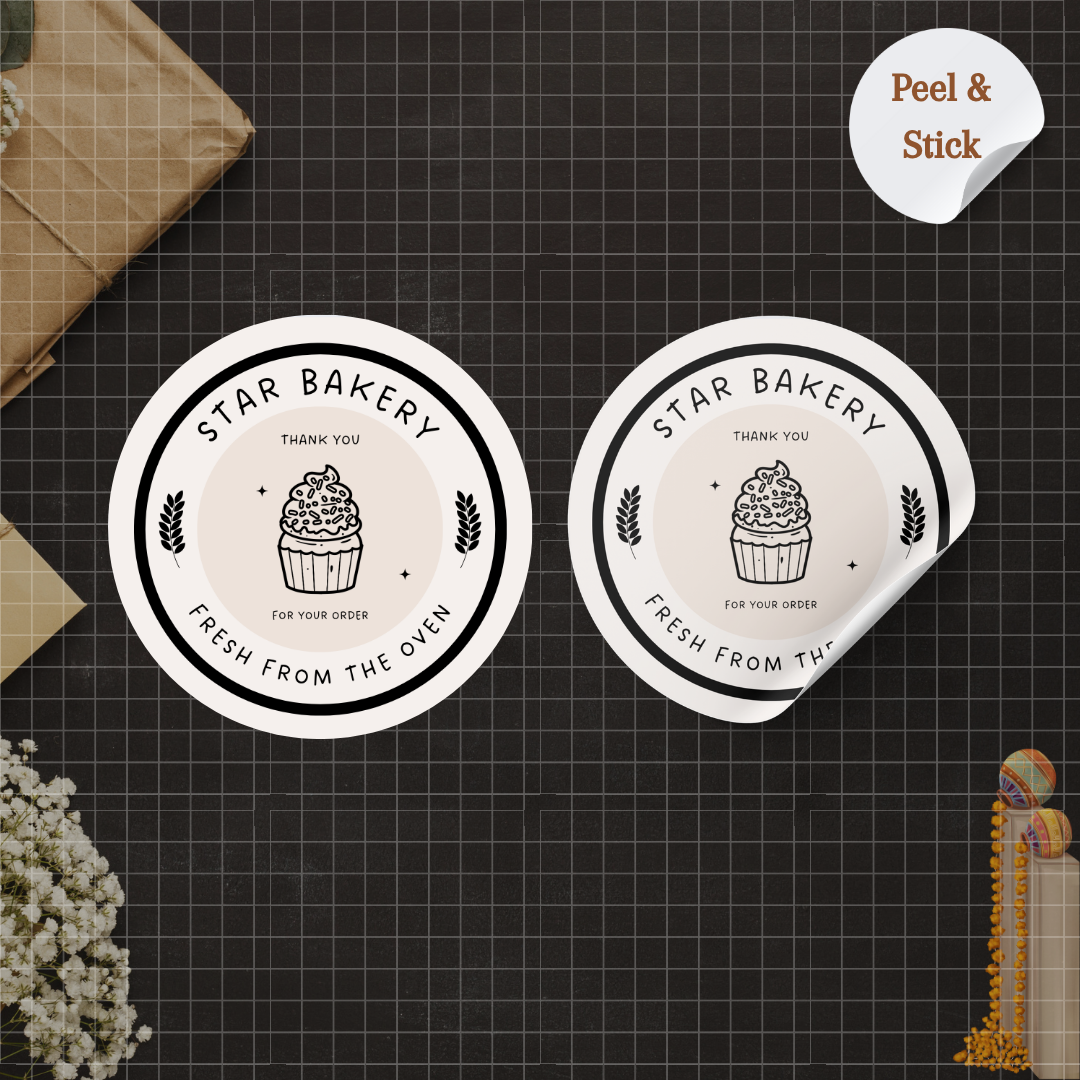 Elegant Neutral Brand Logo Thank You Sticker