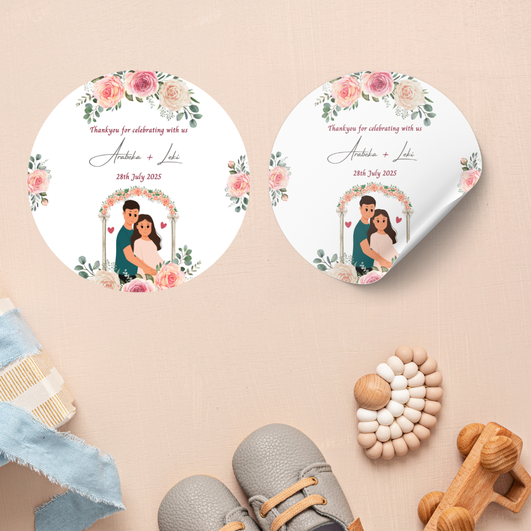 Elegant Floral Baby Shower Sticker
