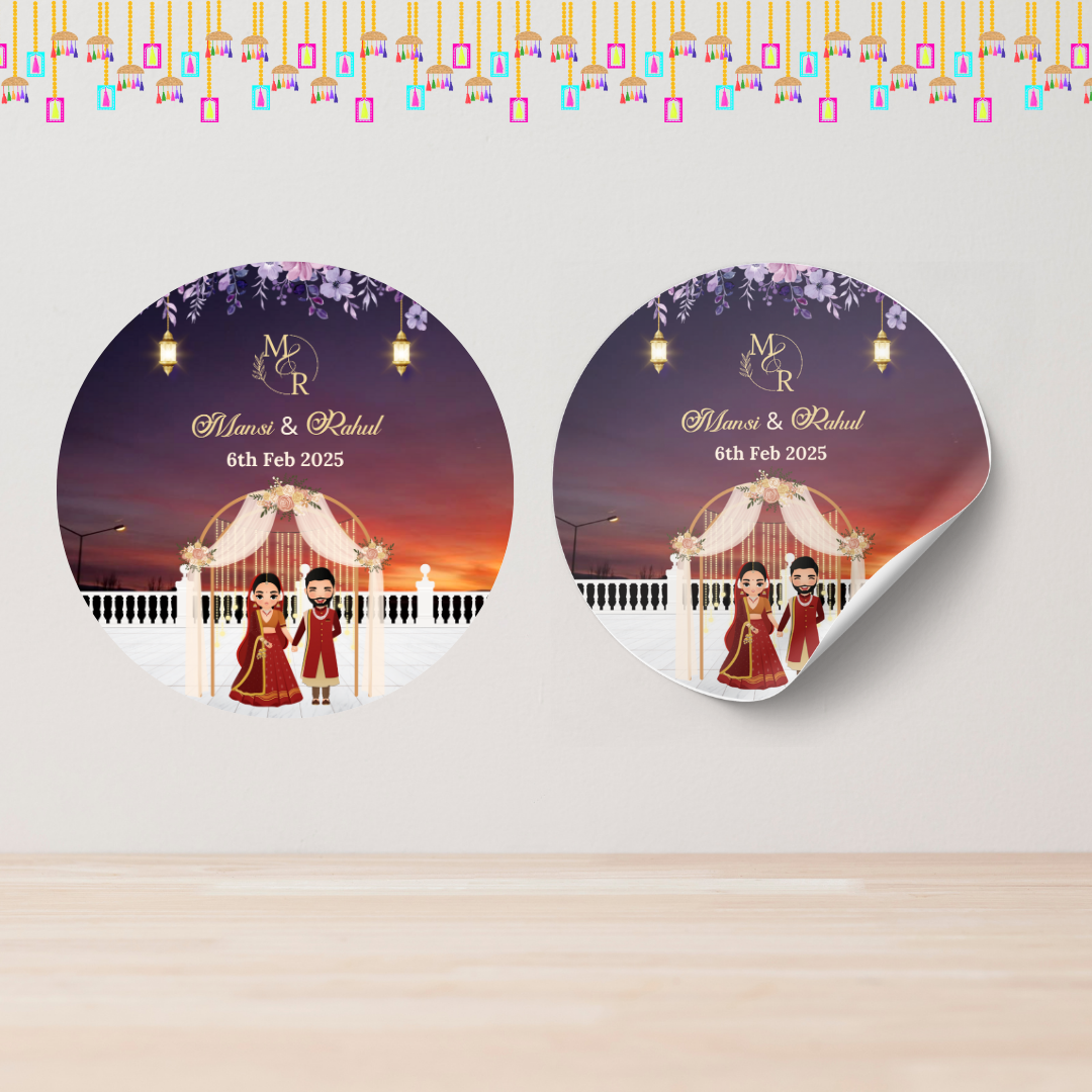 Scenic Stage Wedding Sticker - Customized Text