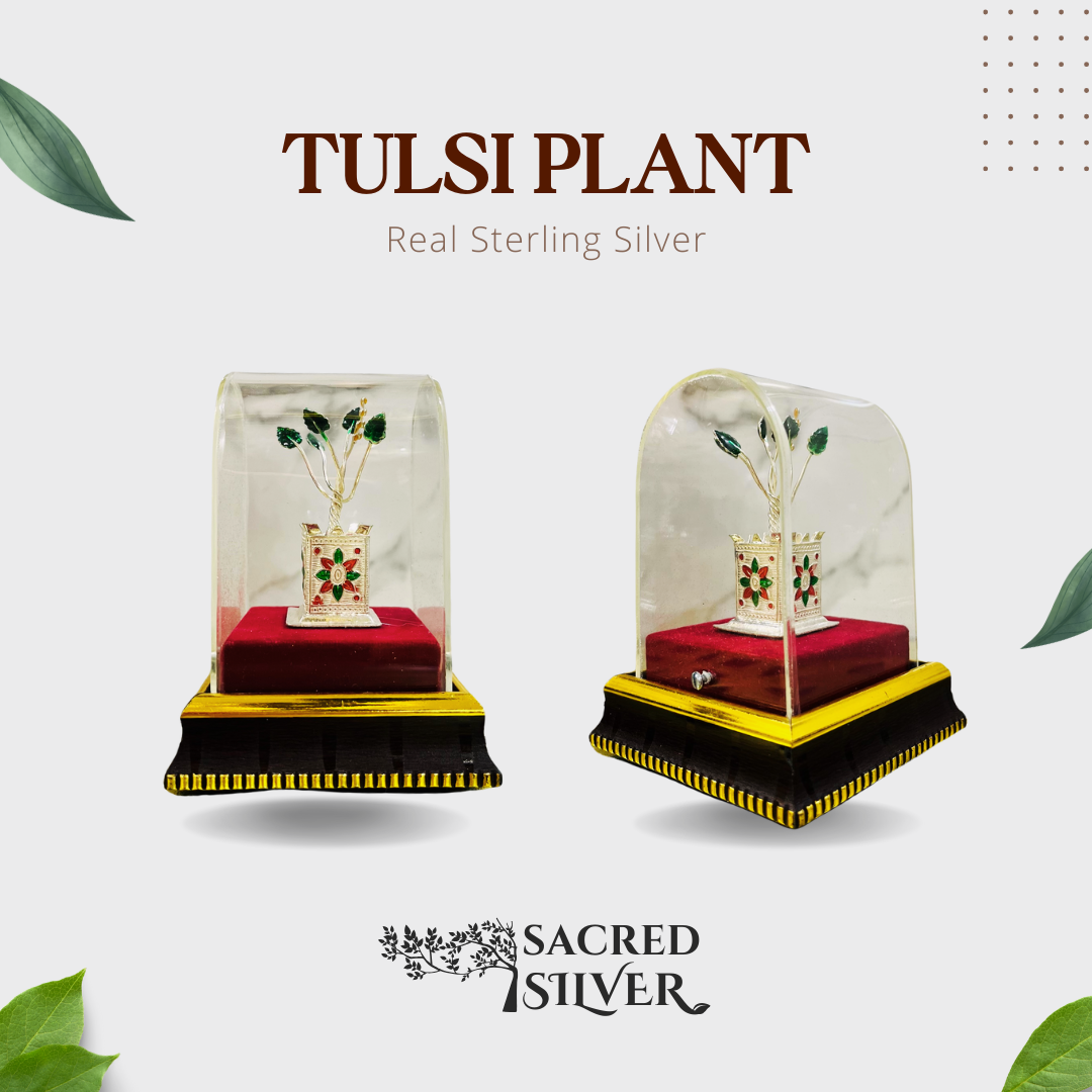 Tulsi Real Silver Tree for Gifting
