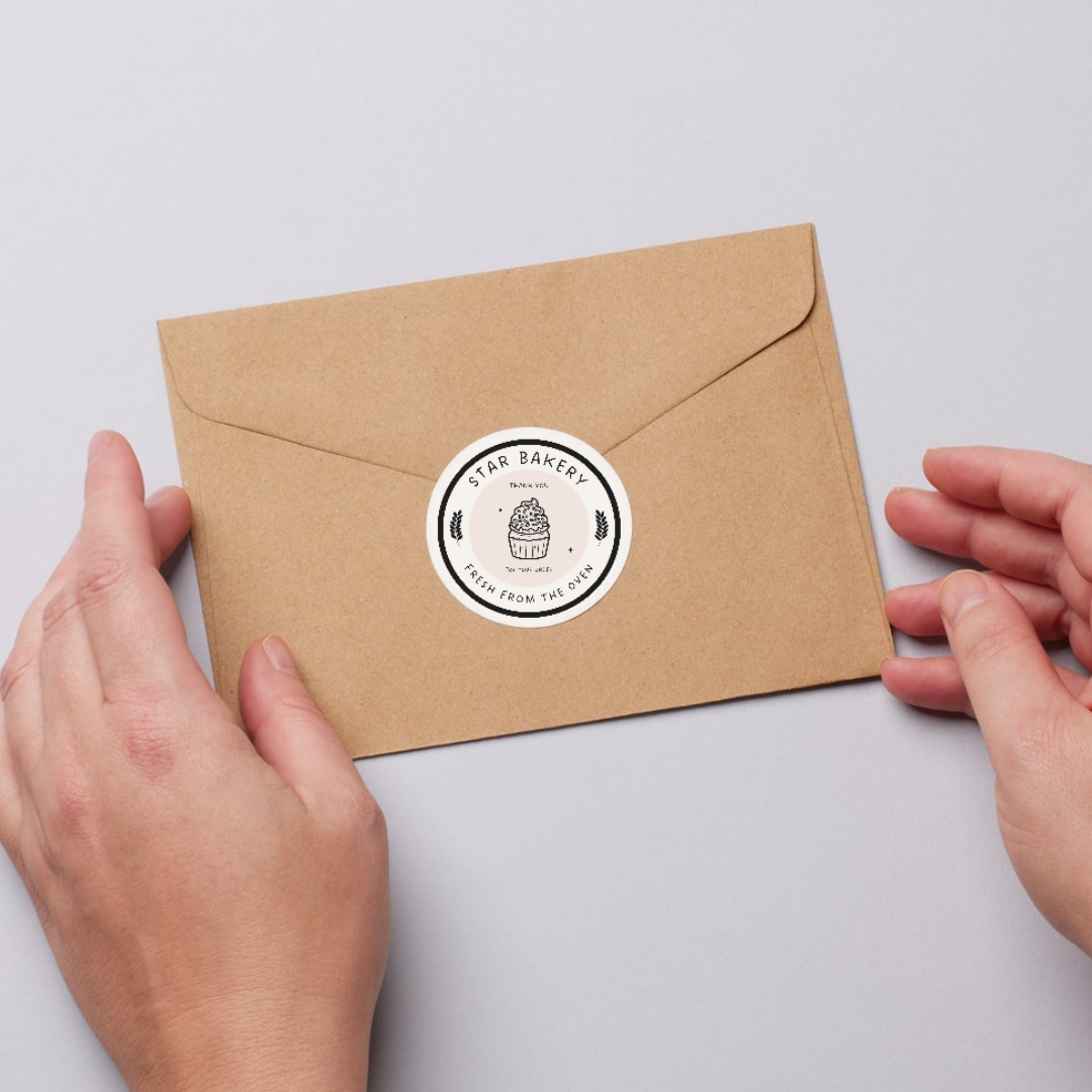 Elegant Neutral Brand Logo Thank You Sticker