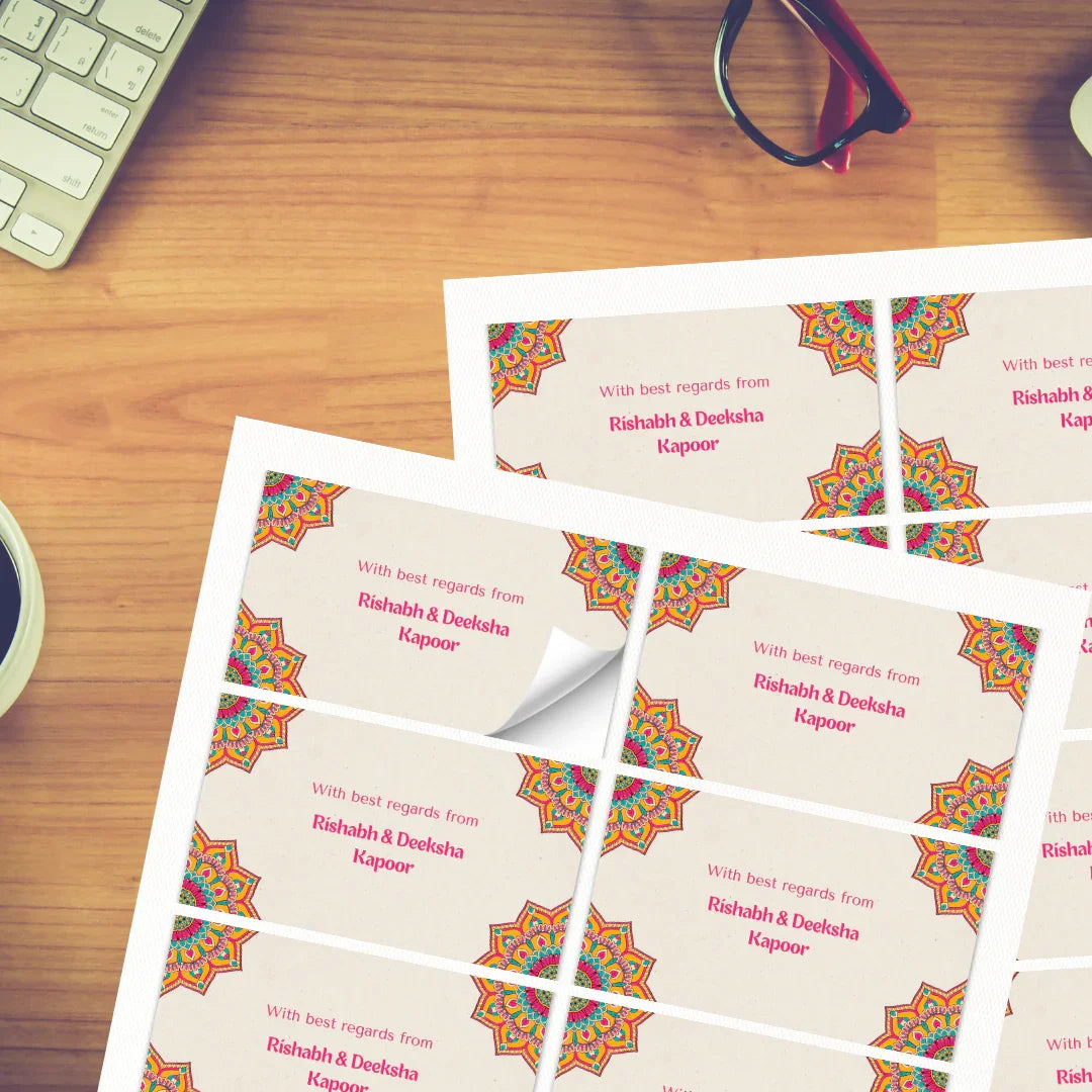 Elegant Mandala Theme Personalised Gift Sticker