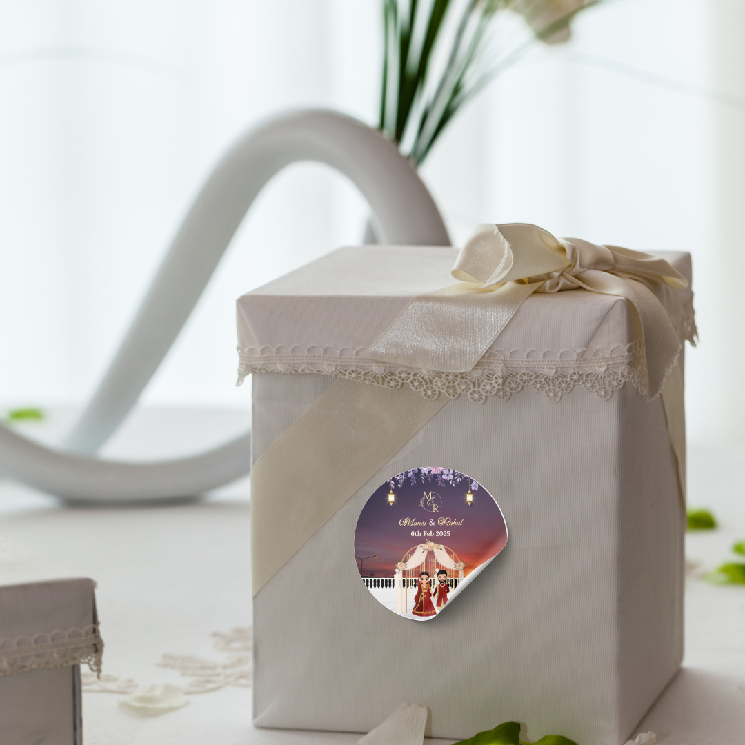 Scenic Stage Wedding Sticker - Customized Text