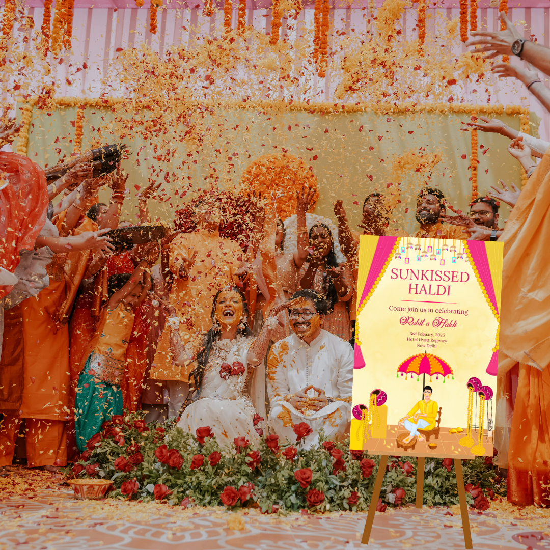 Sunkissed Haldi Customised Welcome Board