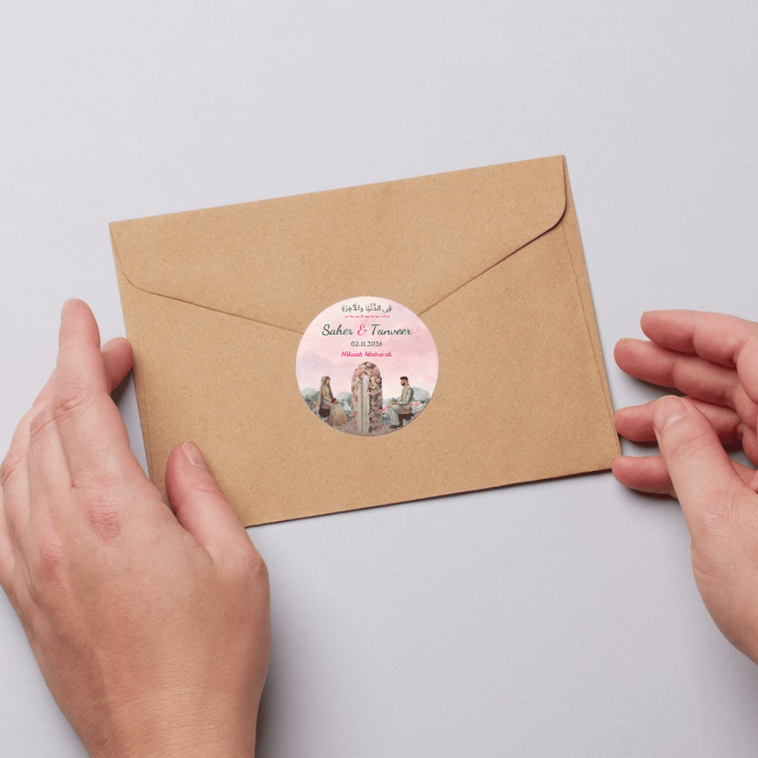 Dreamy Pink Nikah Mubarak Sticker