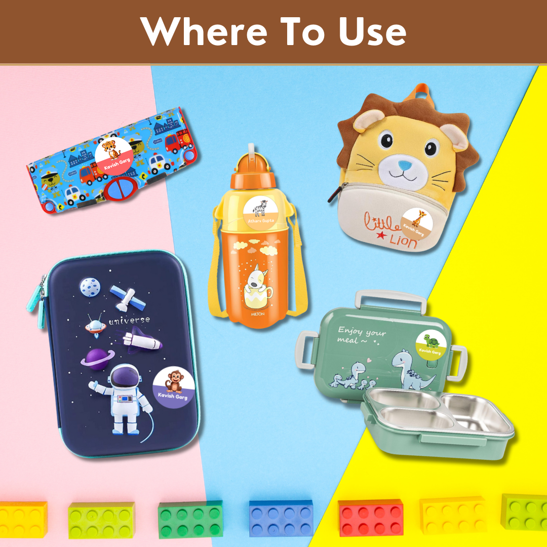 Unicorn Theme Personalised Kids Name Round Sticker