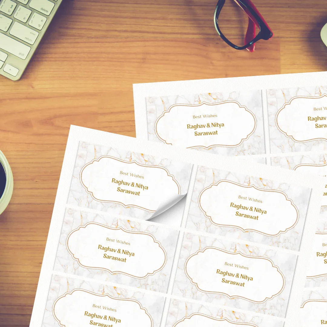 Golden Marble Theme Personalised Gift Sticker