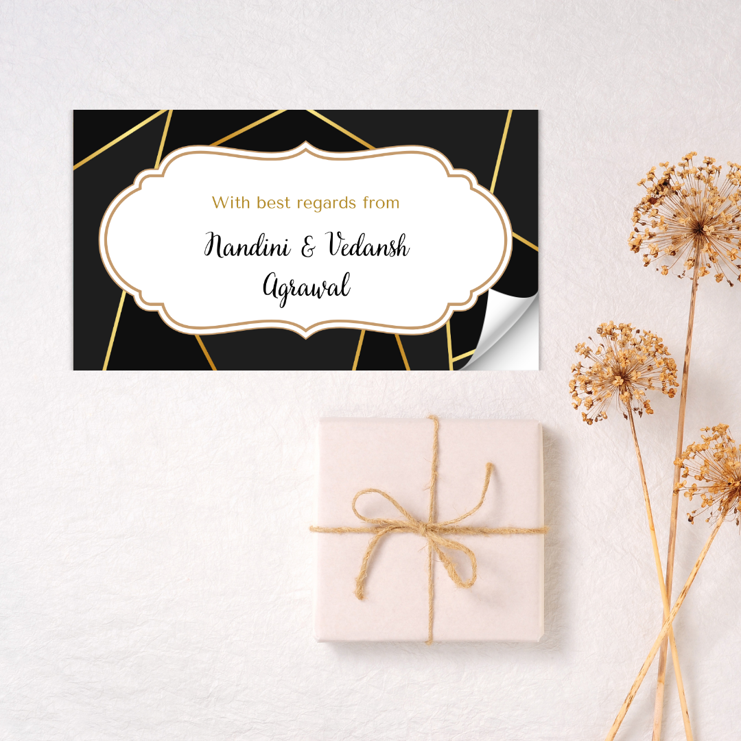 Premium Black Golden Personalised Gift Sticker
