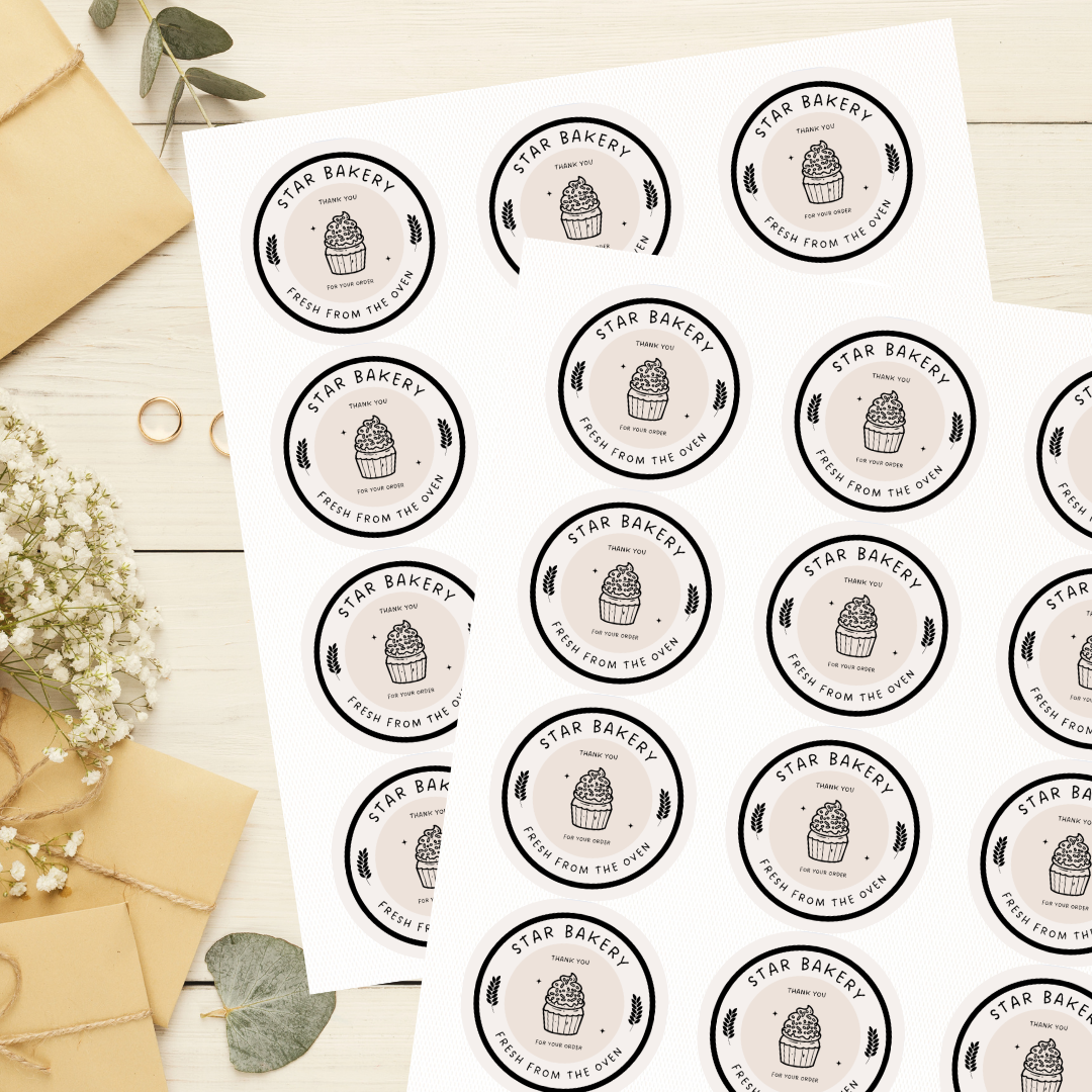 Elegant Neutral Brand Logo Thank You Sticker