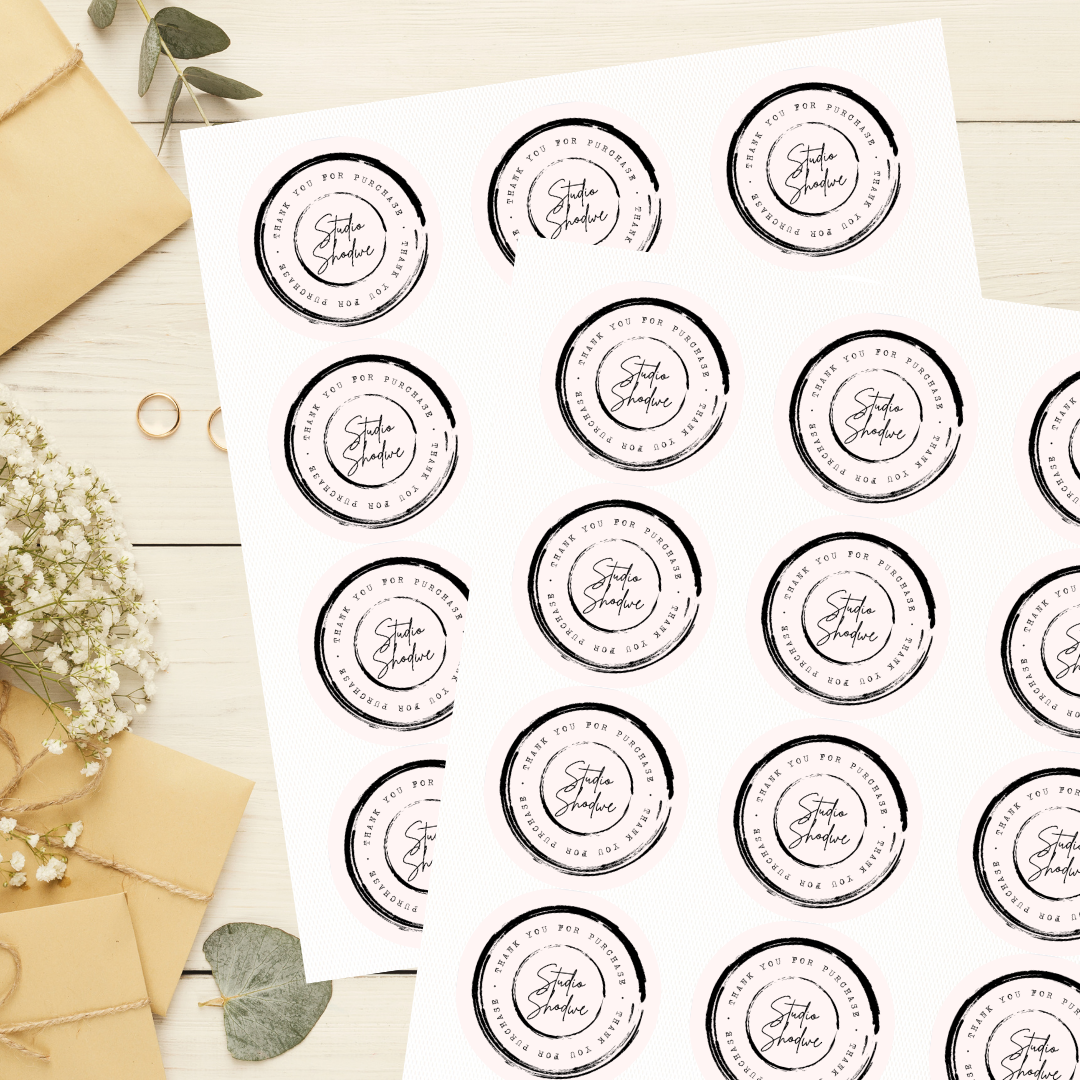 Transparent thank you brand stickers