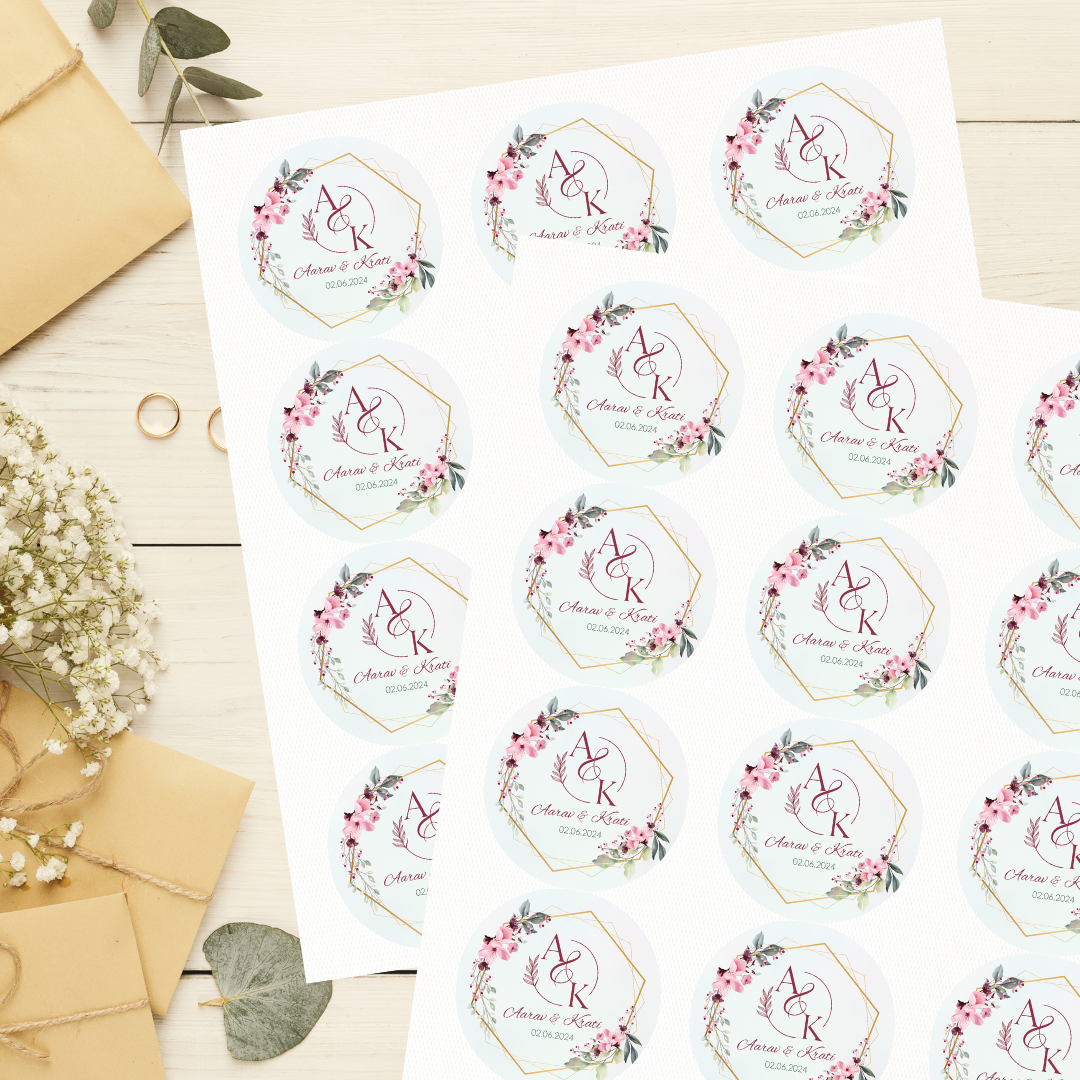 Bohemian Dreamcatcher Wedding Sticker - Customized Text for Invites & Gifts