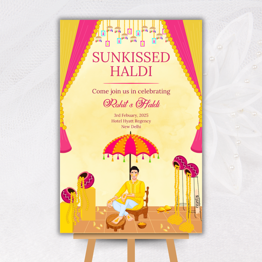 Sunkissed Haldi Customised Welcome Board
