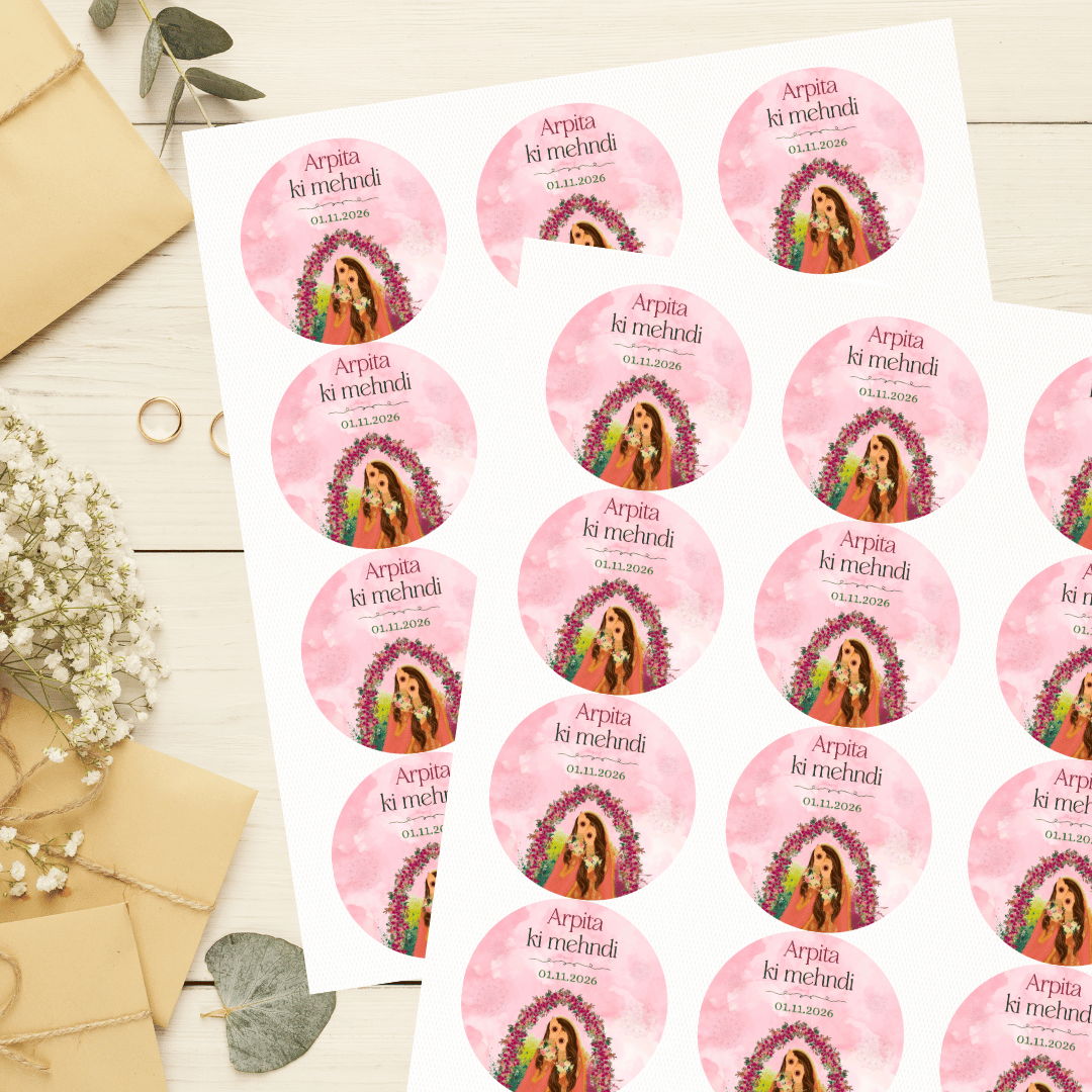 Bridal Mehendi Pastel Wedding Sticker