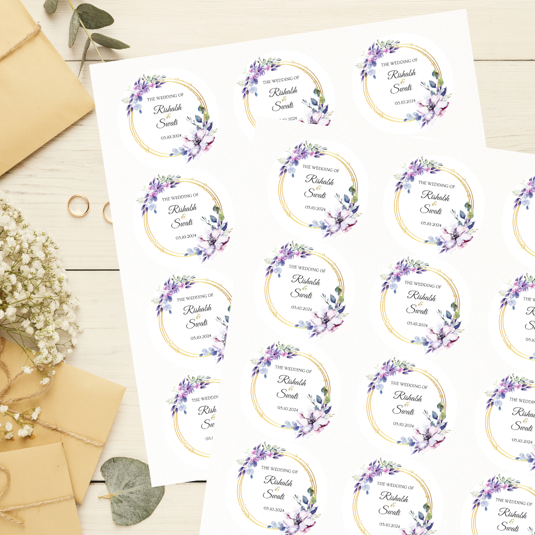 Chic Watercolor Flower Wedding Sticker Set